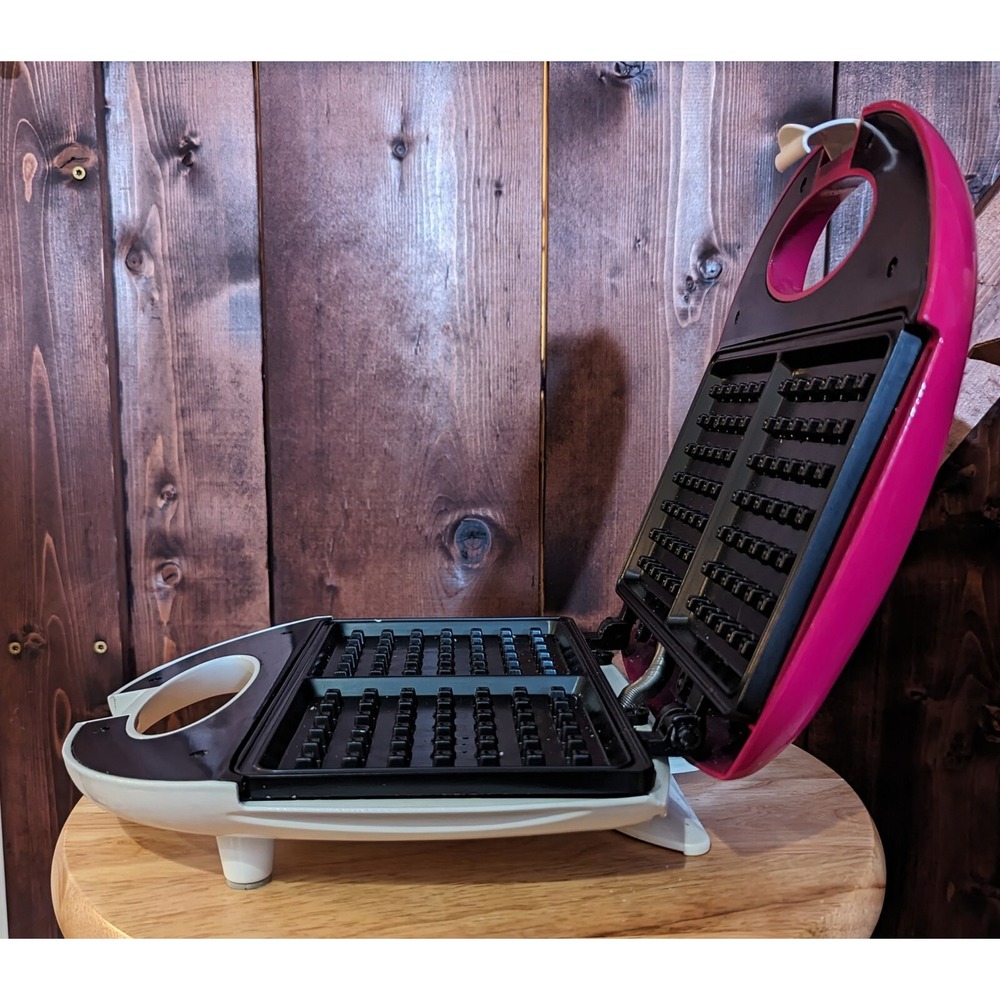 Vintage George Foreman Waffle Maker Nonstick GFW0036PT Pink Retro Kitchen Decor - Picture 6 of 13